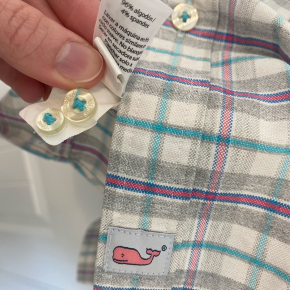 Vineyard Vines Blue Pink Red Plaid Checkered Slim Fit Murray Button Down Shirt - Picture 8 of 8